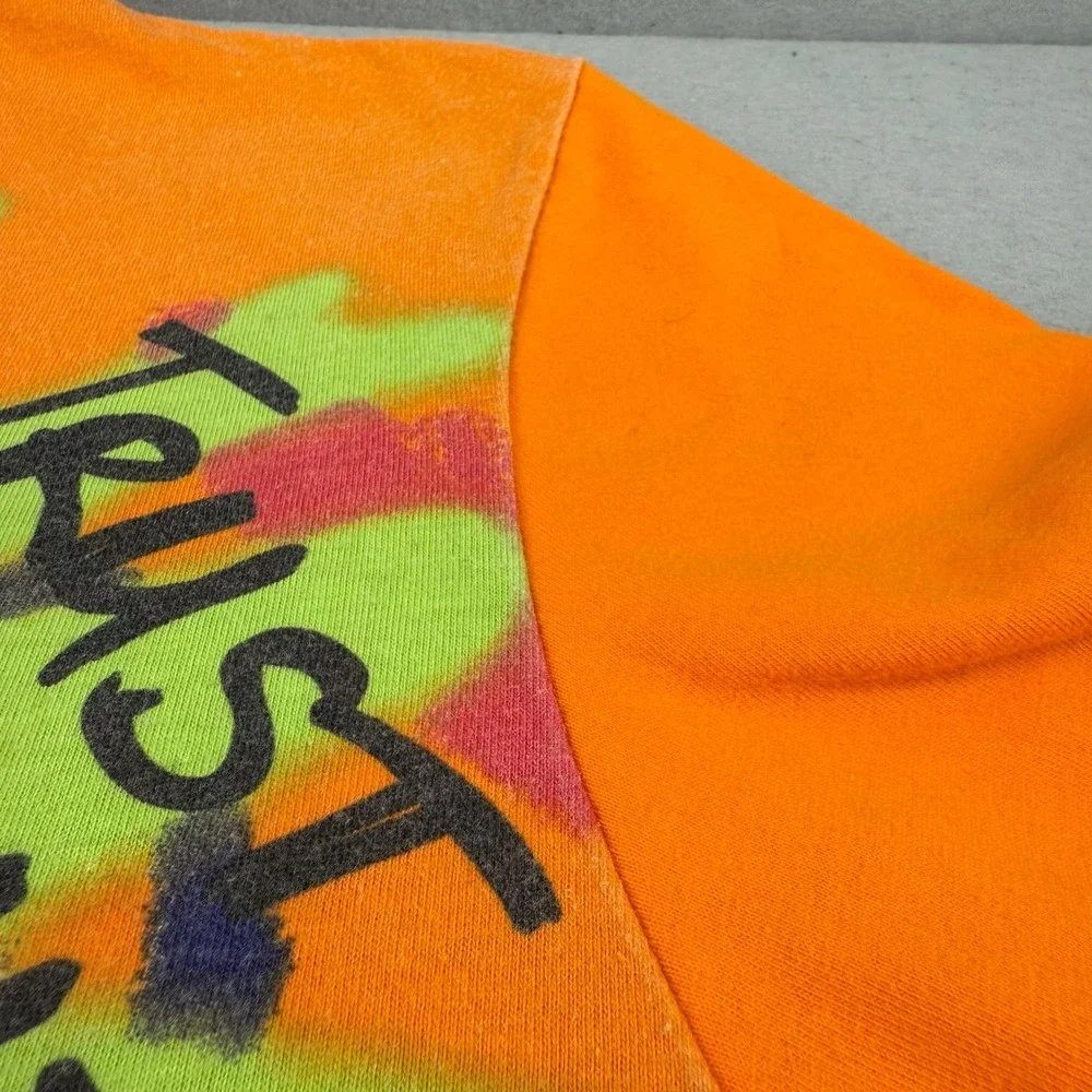 FRPLY Mens XL Orange Hustle In Silence Trust Issues Graphic Streetwear T-Shirt‎